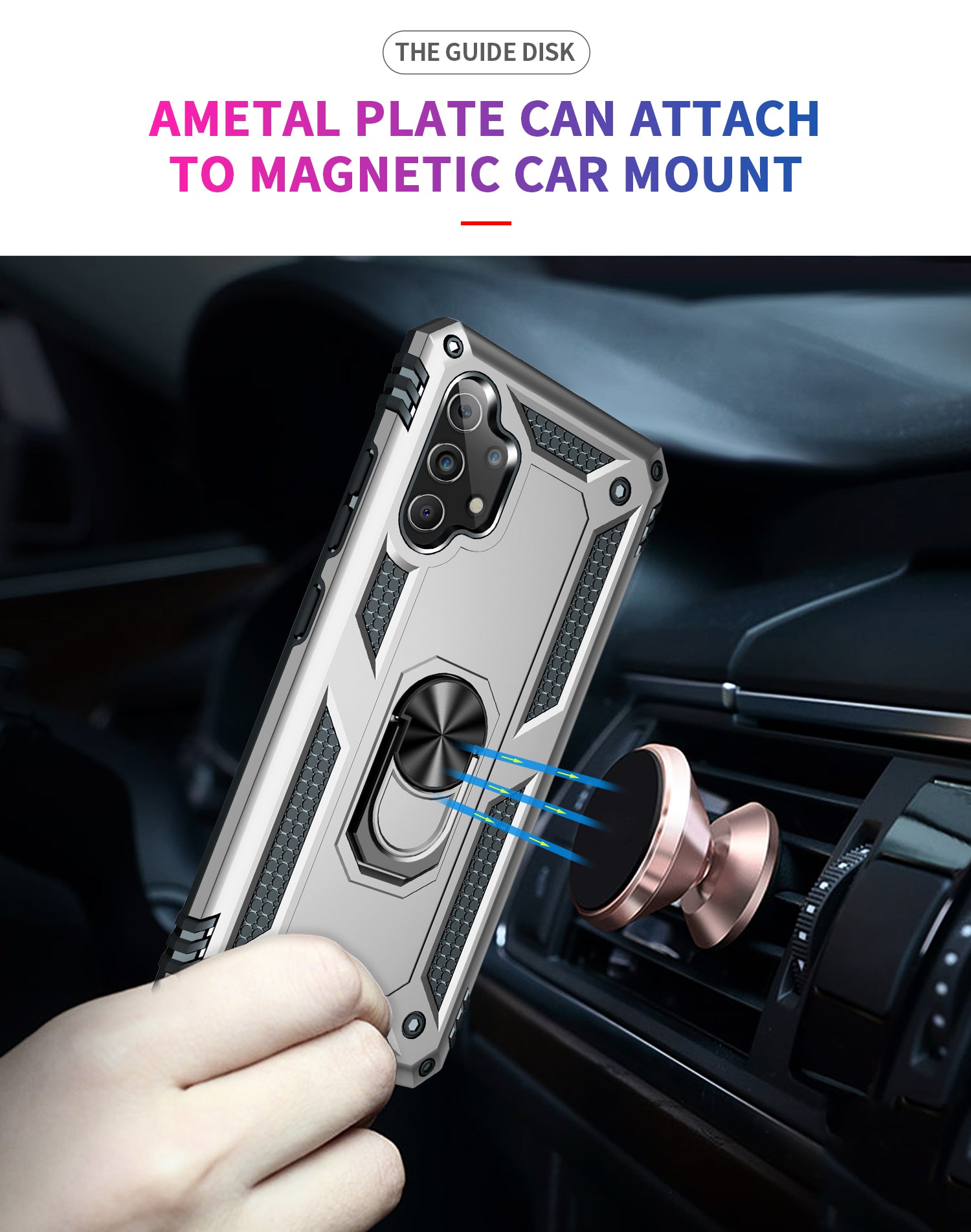 Samsung Galaxy A32(5G) Ring Magnetic GPS car mount Phone Holder Case