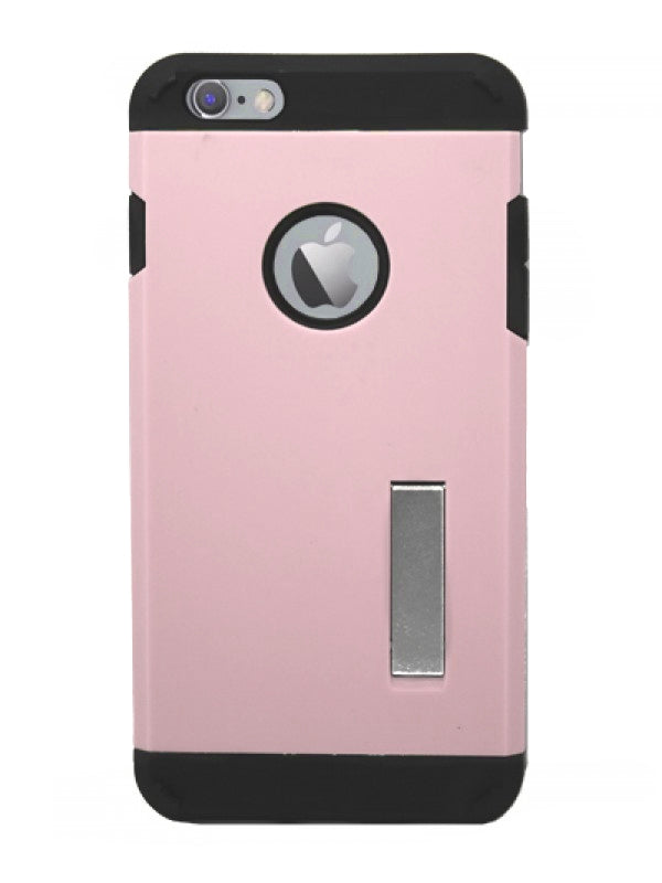 Solid Rubber Case With Metal Accent For IPhone 6 Plus (5.5inch) - Pink