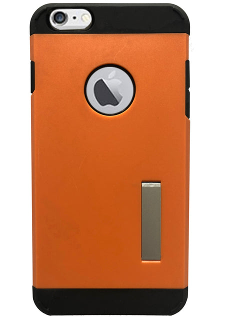 Solid Rubber Case With Metal Accent For IPhone 6 Plus (5.5inch)- Orange