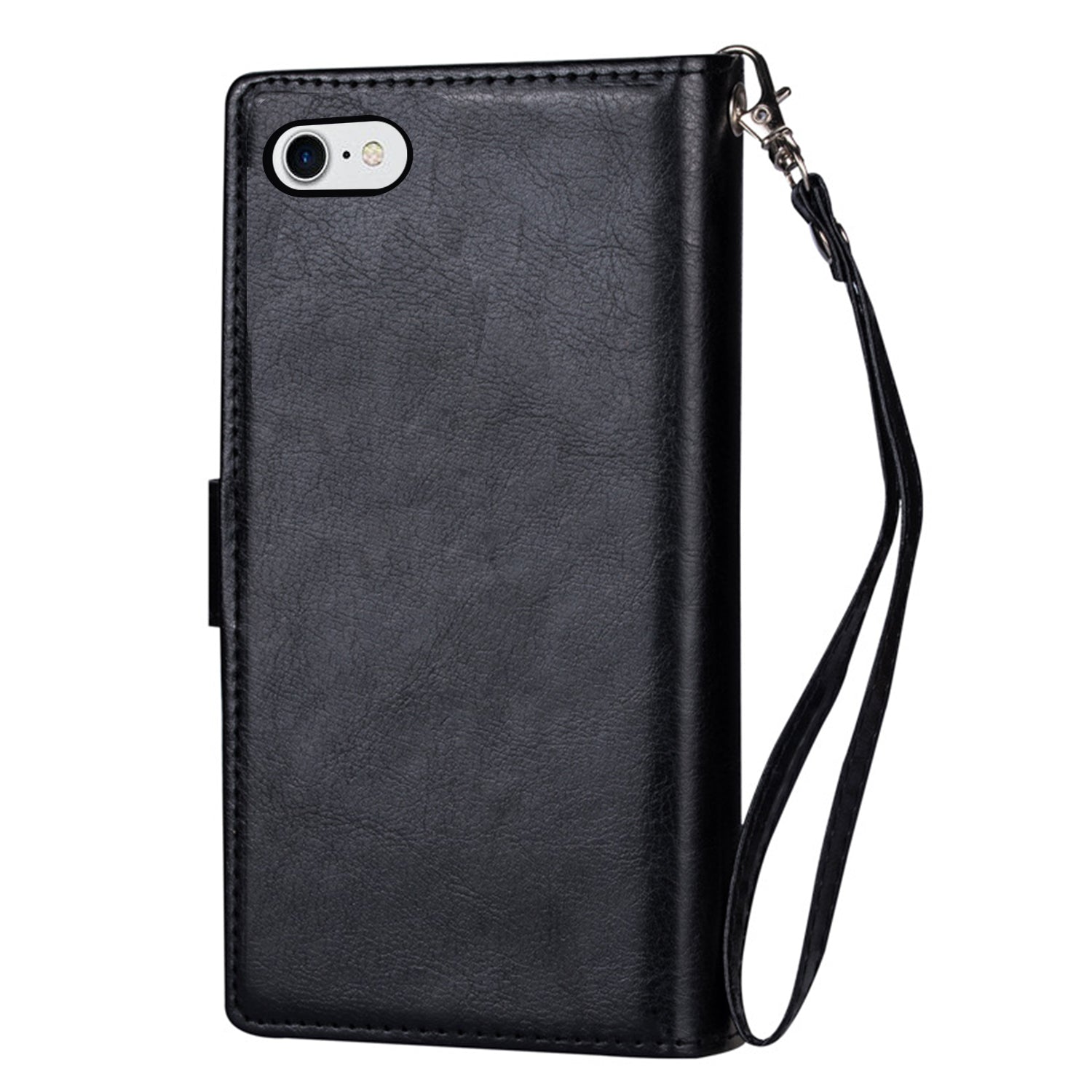 iPhone SE3/SE2/8/7 (4.7") 2 in 1 Leather Wallet Case With 9 Credit Card Slots and Removable Back Cover 