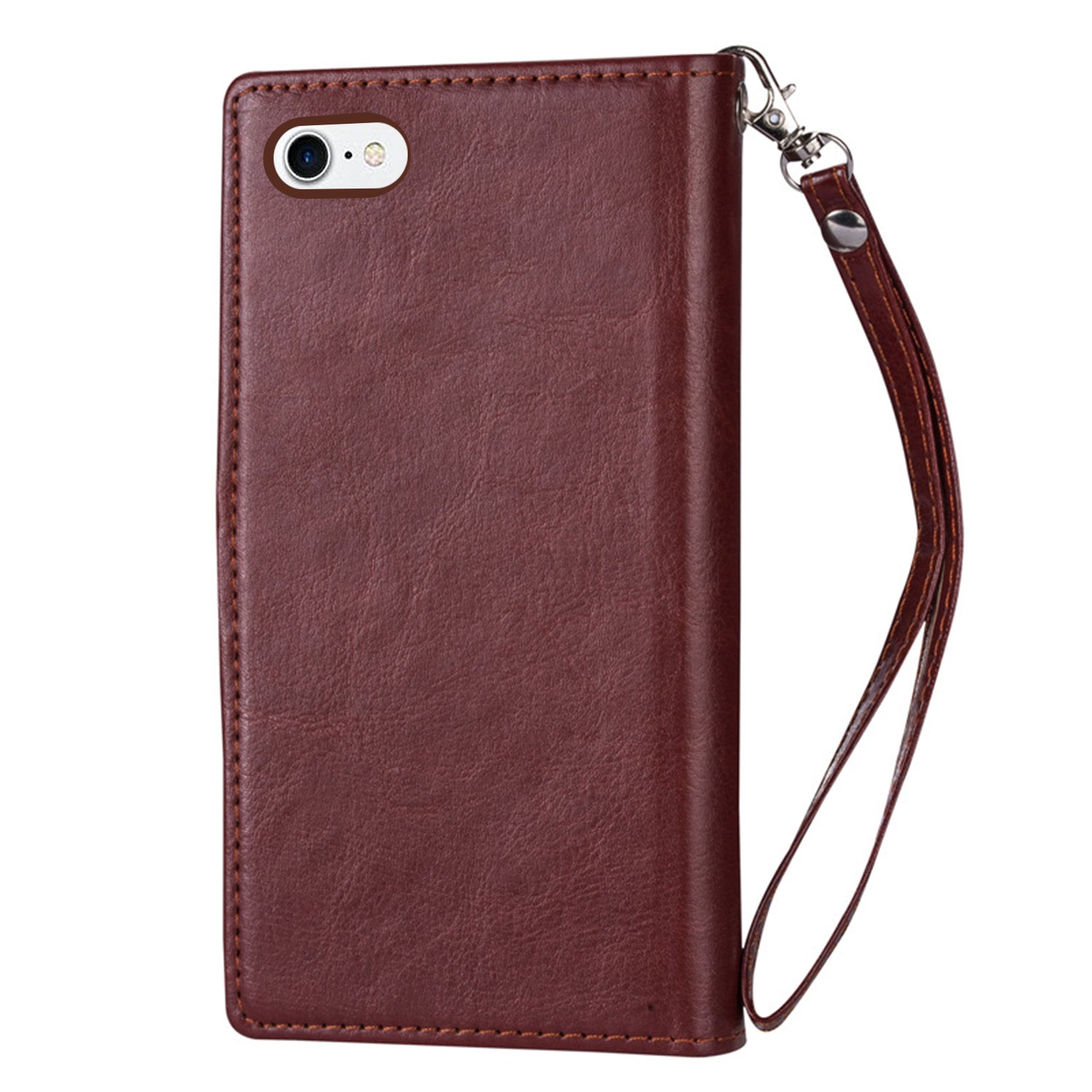 iPhone SE3/SE2/8/7 (4.7") 2 in 1 Leather Wallet Case With 9 Credit Card Slots and Removable Back Cover 