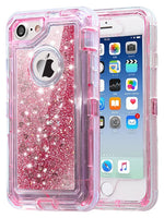 Apple iPhone 8 / 7 Transparent Floating Glitter Heavy Duty Case Compatible