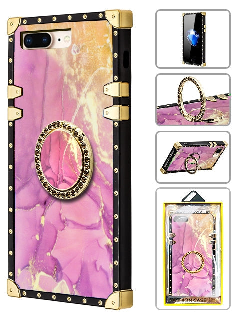 iPhone 8/7 Plus TPU Luxury Diamond Marble Fashion Case with Kickstand