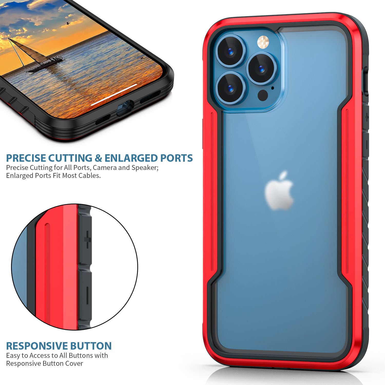 iPhone 14 Pro  Designed Colorful Bumper Full Body Heavy Duty Protection Case