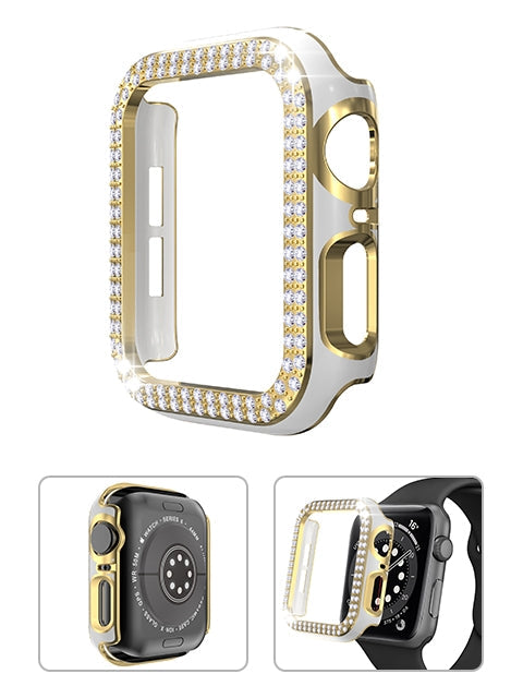 42mm 2 in 1 Diamond Bumper Case with Screen Protector for Apple Watch 6/5/4/3/2/1