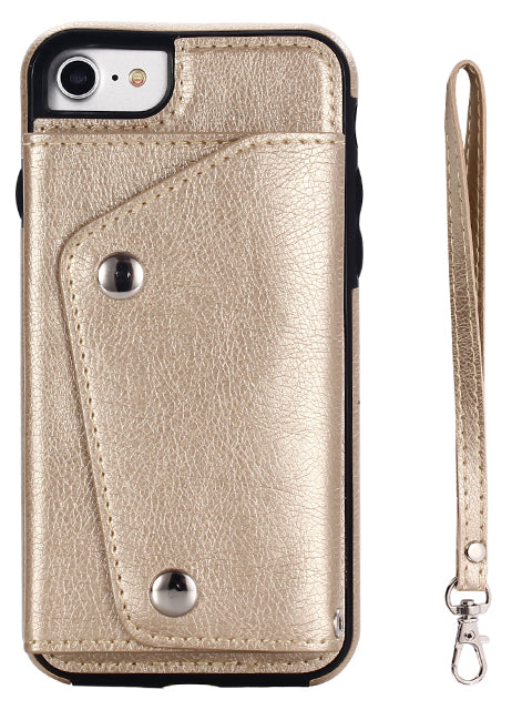 Kickstand Wallet Case with Credit Card Pockets for iPhone 8&7