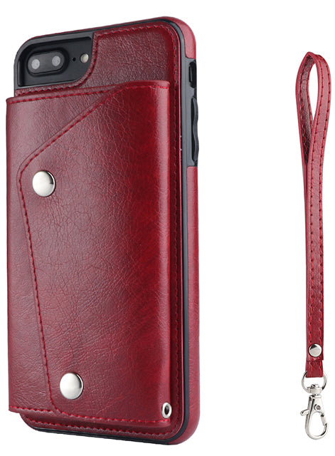 Kickstand Wallet Case with Credit Card Pockets for iPhone 8&7 Plus