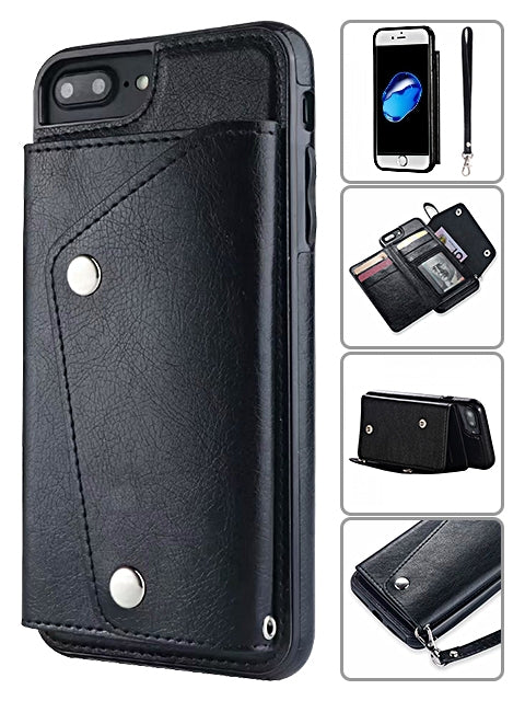 Kickstand Wallet Case with Credit Card Pockets for iPhone 8&7 Plus