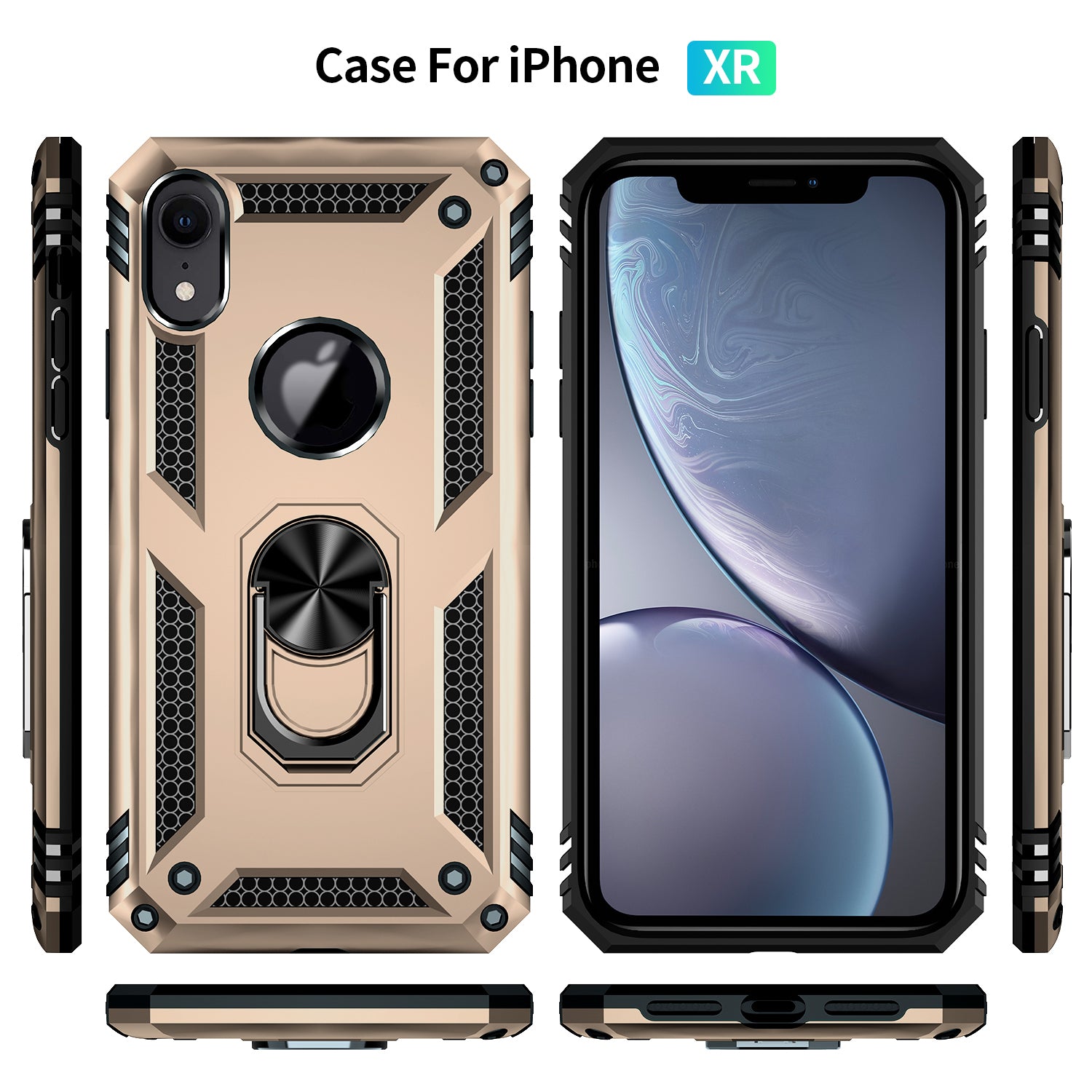 iPhone XR Dual Colors Ring Magnetic GPS car mount Phone Holder case