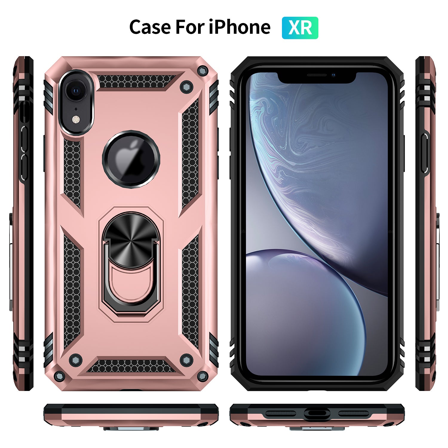 iPhone XR Dual Colors Ring Magnetic GPS car mount Phone Holder case