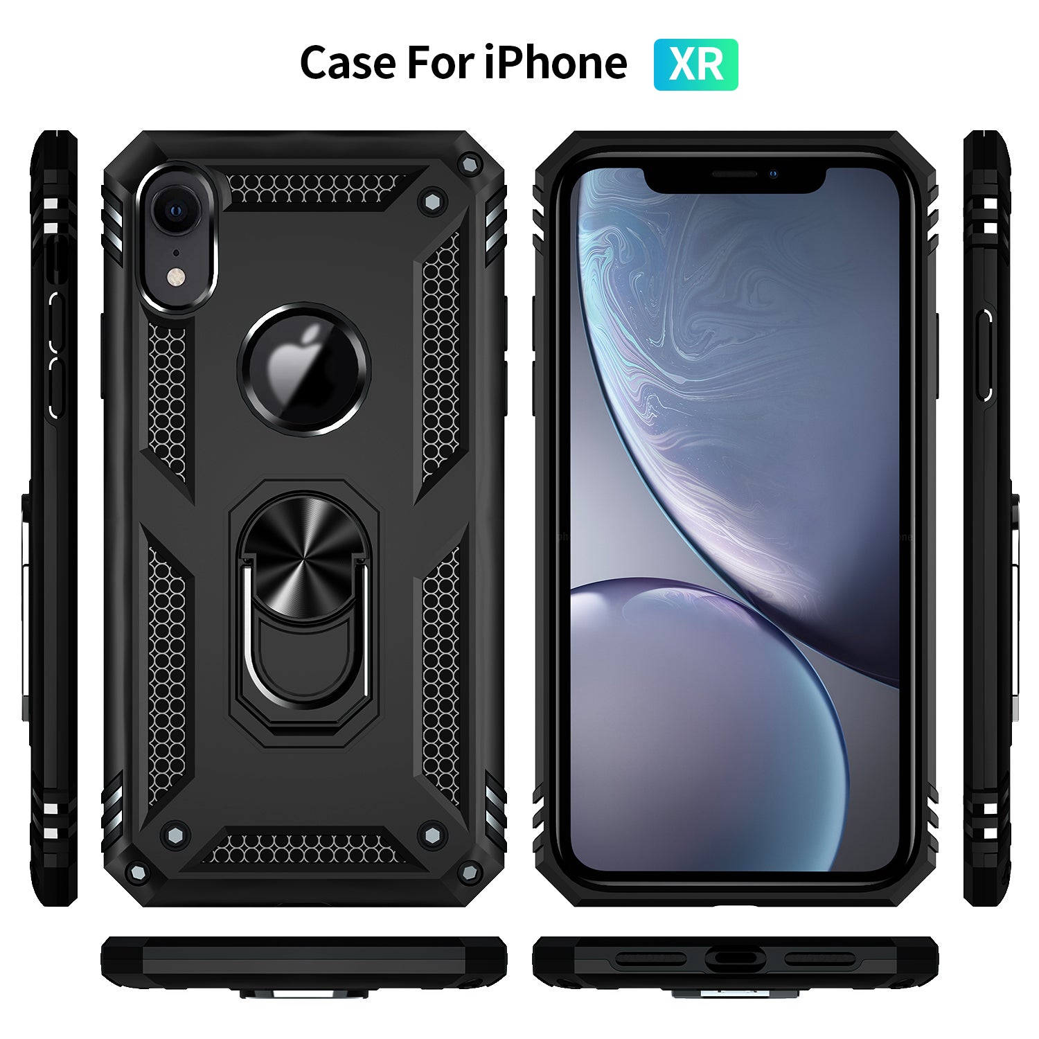 iPhone XR Dual Colors Ring Magnetic GPS car mount Phone Holder case