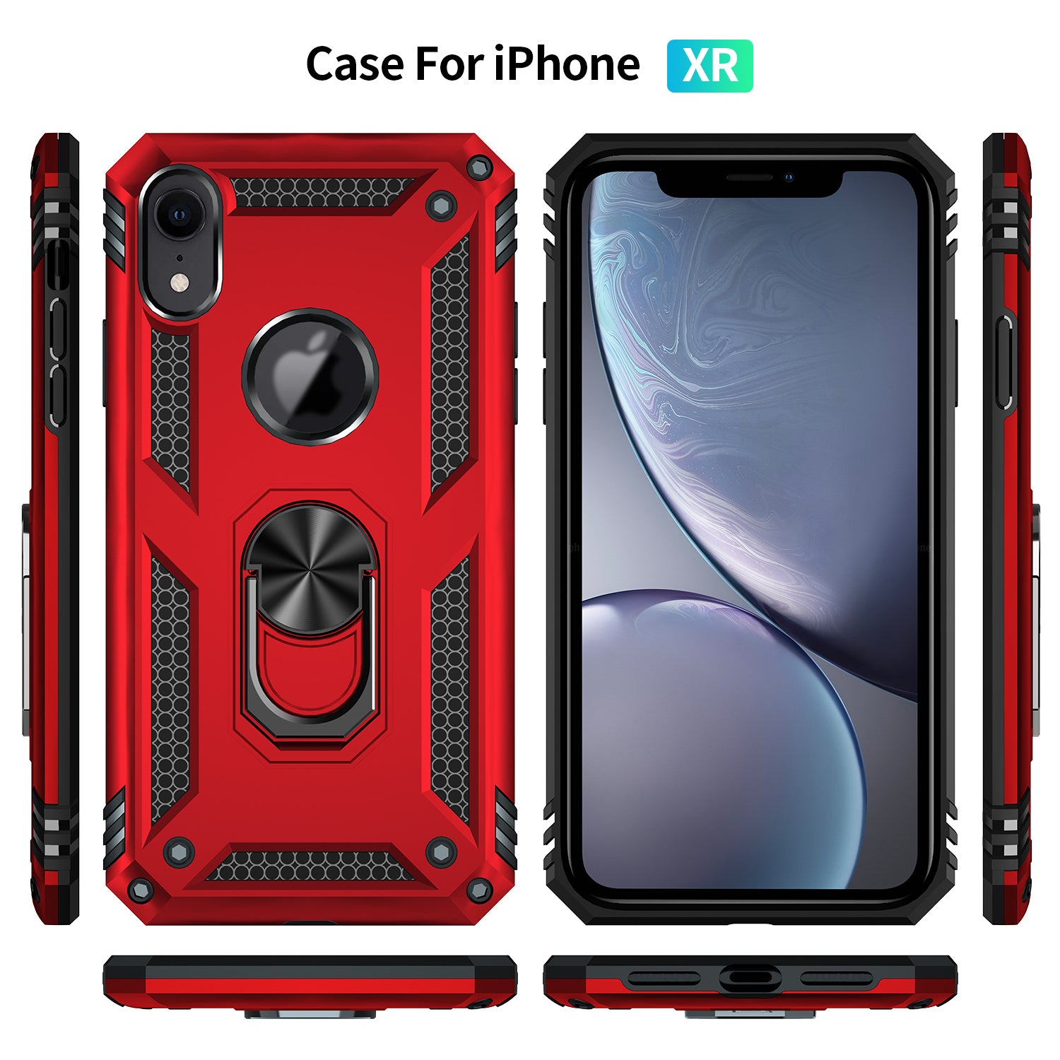 iPhone XR Dual Colors Ring Magnetic GPS car mount Phone Holder case