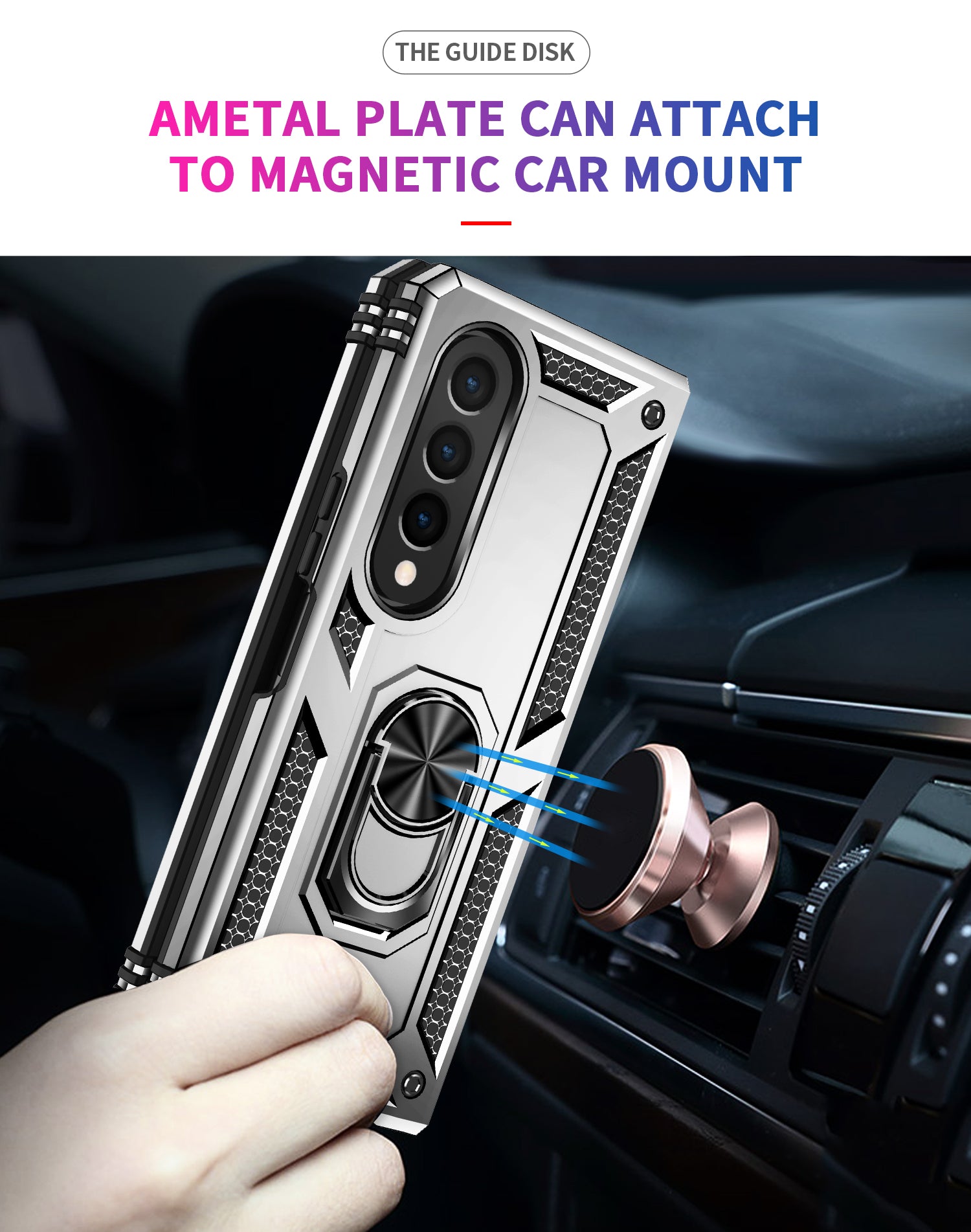 Samsung Galaxy Z Fold 4 Ring Magnetic GPS car mount Phone Holder case