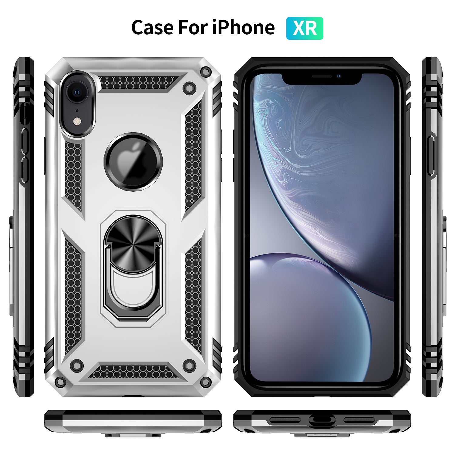 iPhone XR Dual Colors Ring Magnetic GPS car mount Phone Holder case