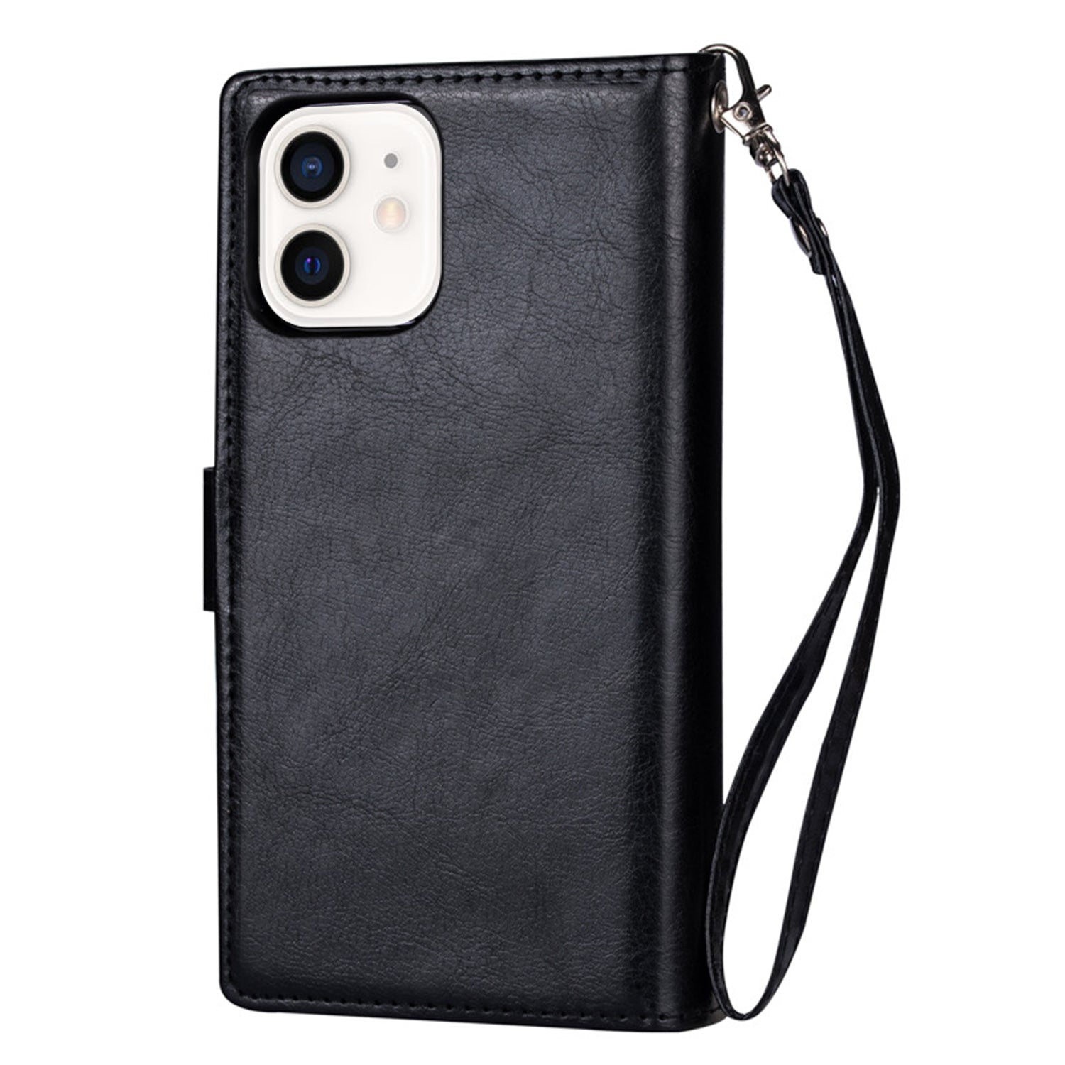 iPhone 12 Mini 2 in 1 Leather Wallet Case With 9 Credit Card Slots and Removable Back Cover 