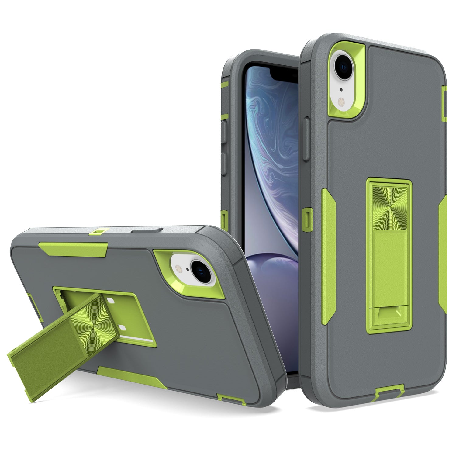 iPhone XR Kickstand fully protected heavy-duty shockproof case