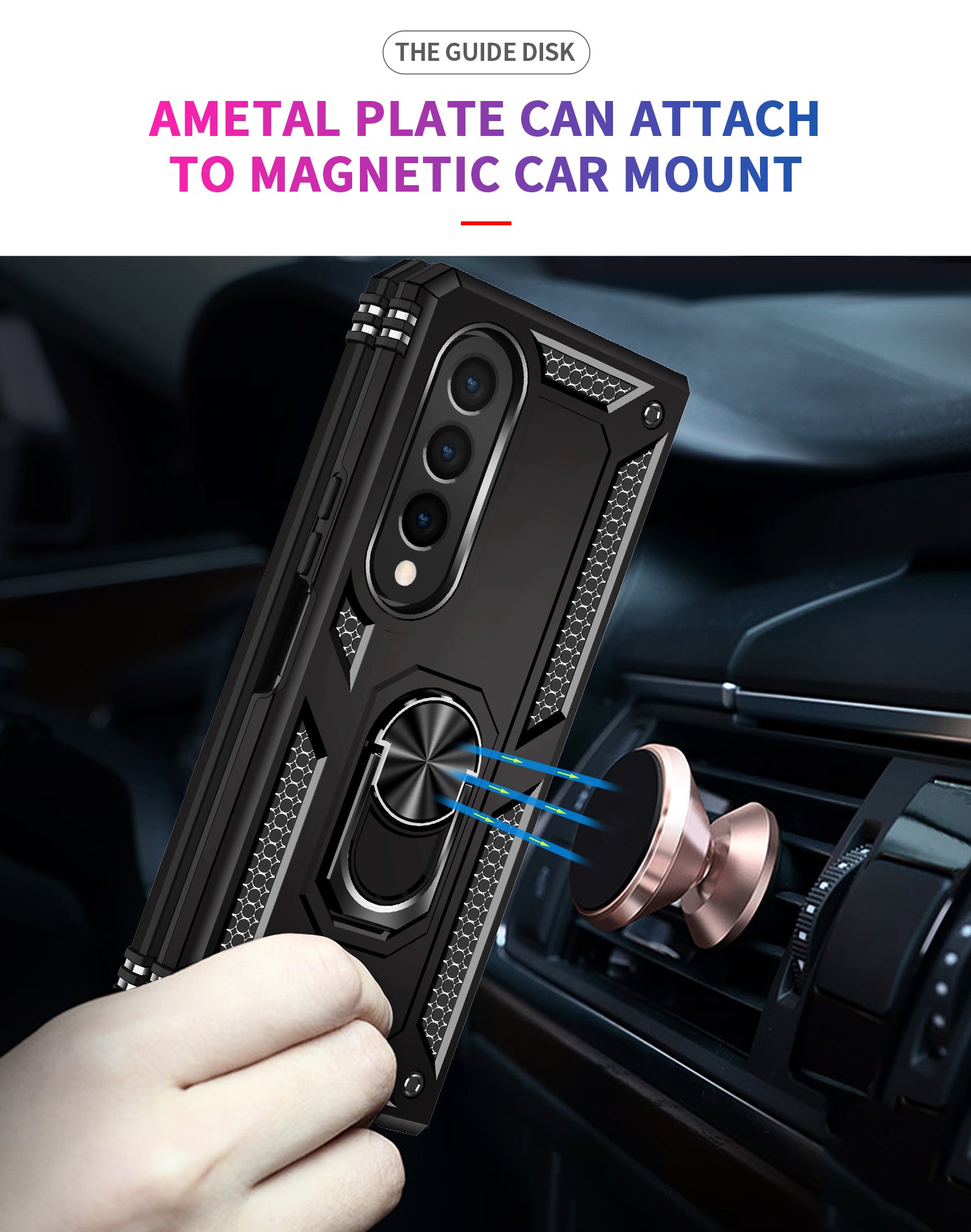 Samsung Galaxy Z Fold 4 Ring Magnetic GPS car mount Phone Holder case