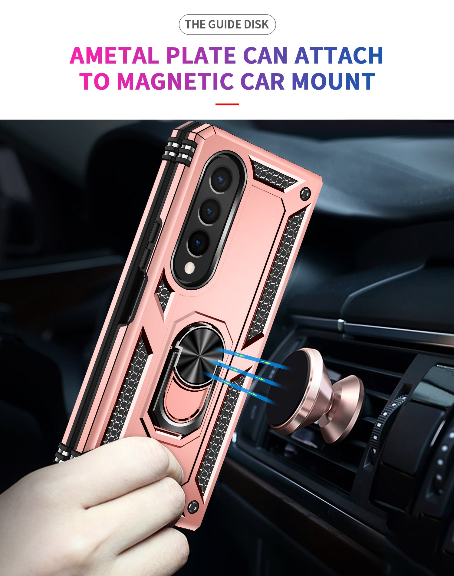 Samsung Galaxy Z Fold 4 Ring Magnetic GPS car mount Phone Holder case