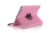360 Degrees Rotating Leather Standing Case for iPad 4 - Hot Pink