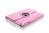 360 Degrees Rotating Leather Standing Case for iPad 4 - Hot Pink