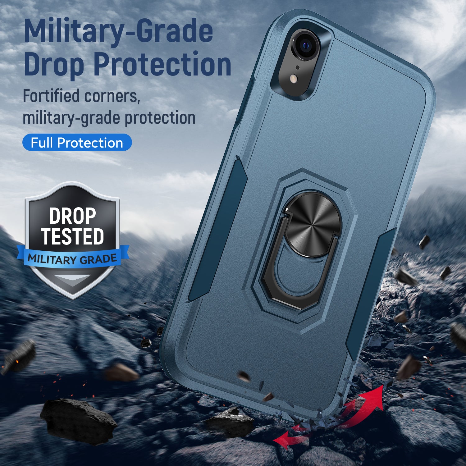 iPhone XR Kickstand fully protected heavy-duty shockproof case