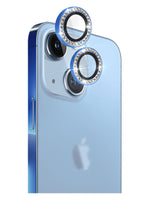 iPhone 14 Plus(6.7")Crystal bling bling Camera Lens Tempered Glass Screen Protector Eagle Eye Series-Blue