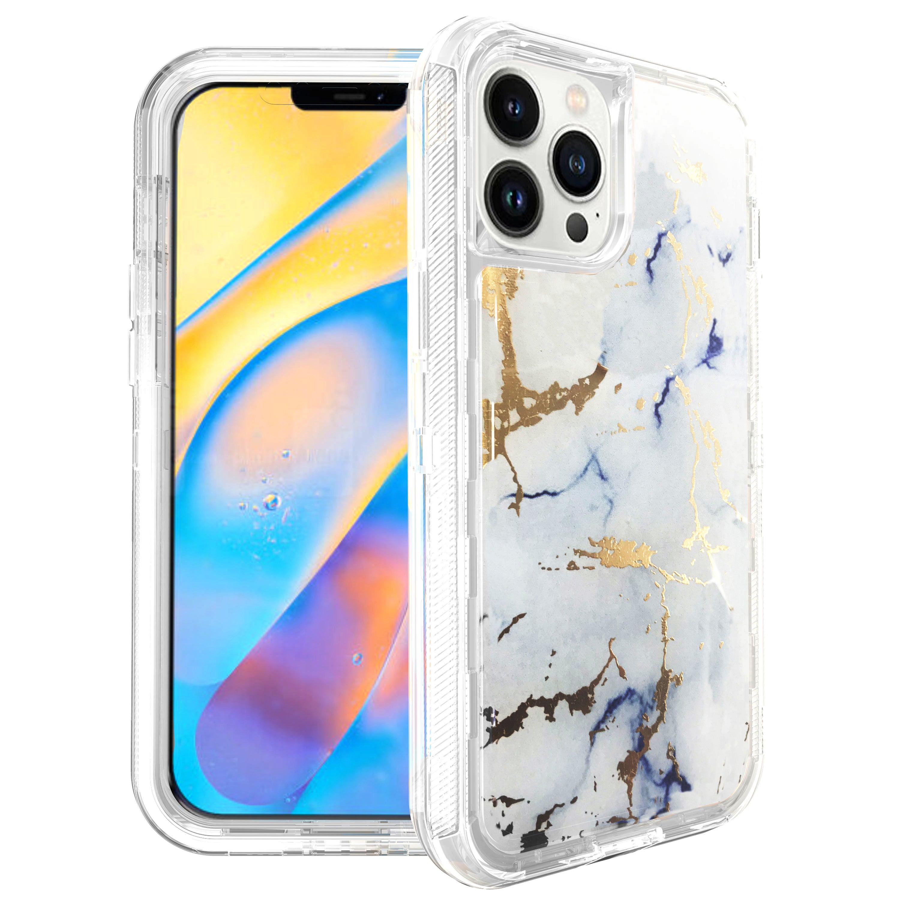 Clear Case for iPhone 12 Mini (5.4") Anti-Shock Durable Protective TPU Heavy Duty Marble case