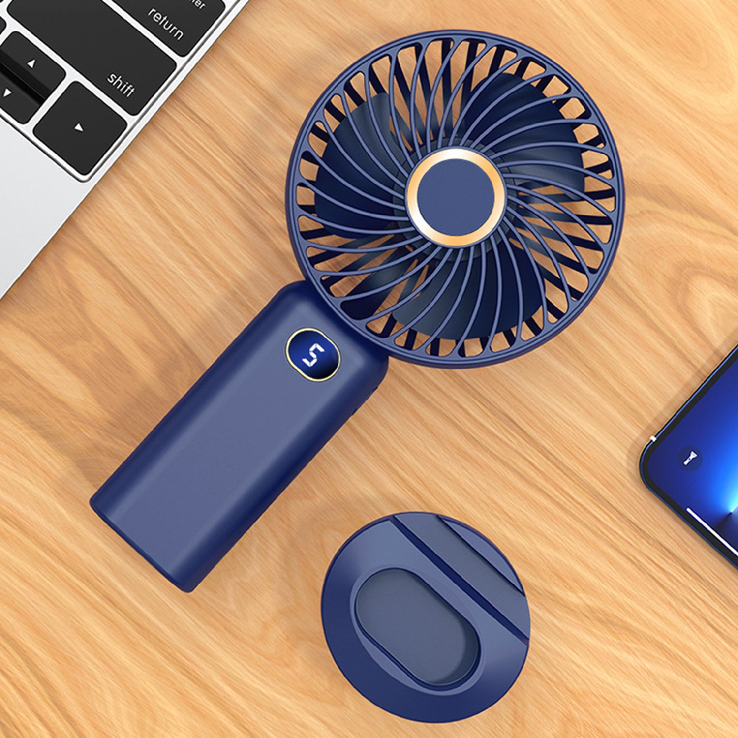 Mini desktop portable holder fan