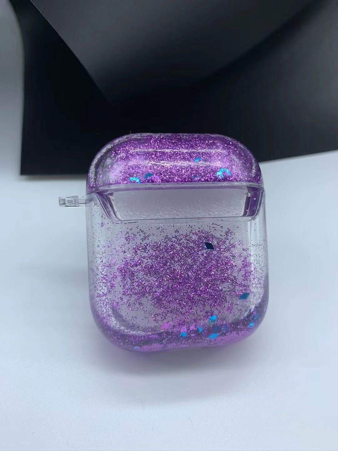 Transparent Floating Glitter Protective Case with Keychain for Airpods