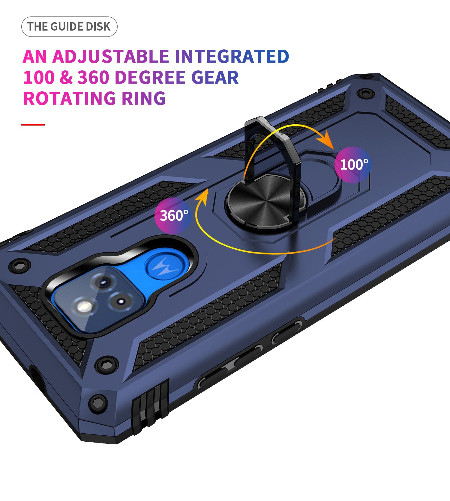 MOTO G Play(2021) Dual Colors Ring Magnetic GPS car mount Phone Holder Case