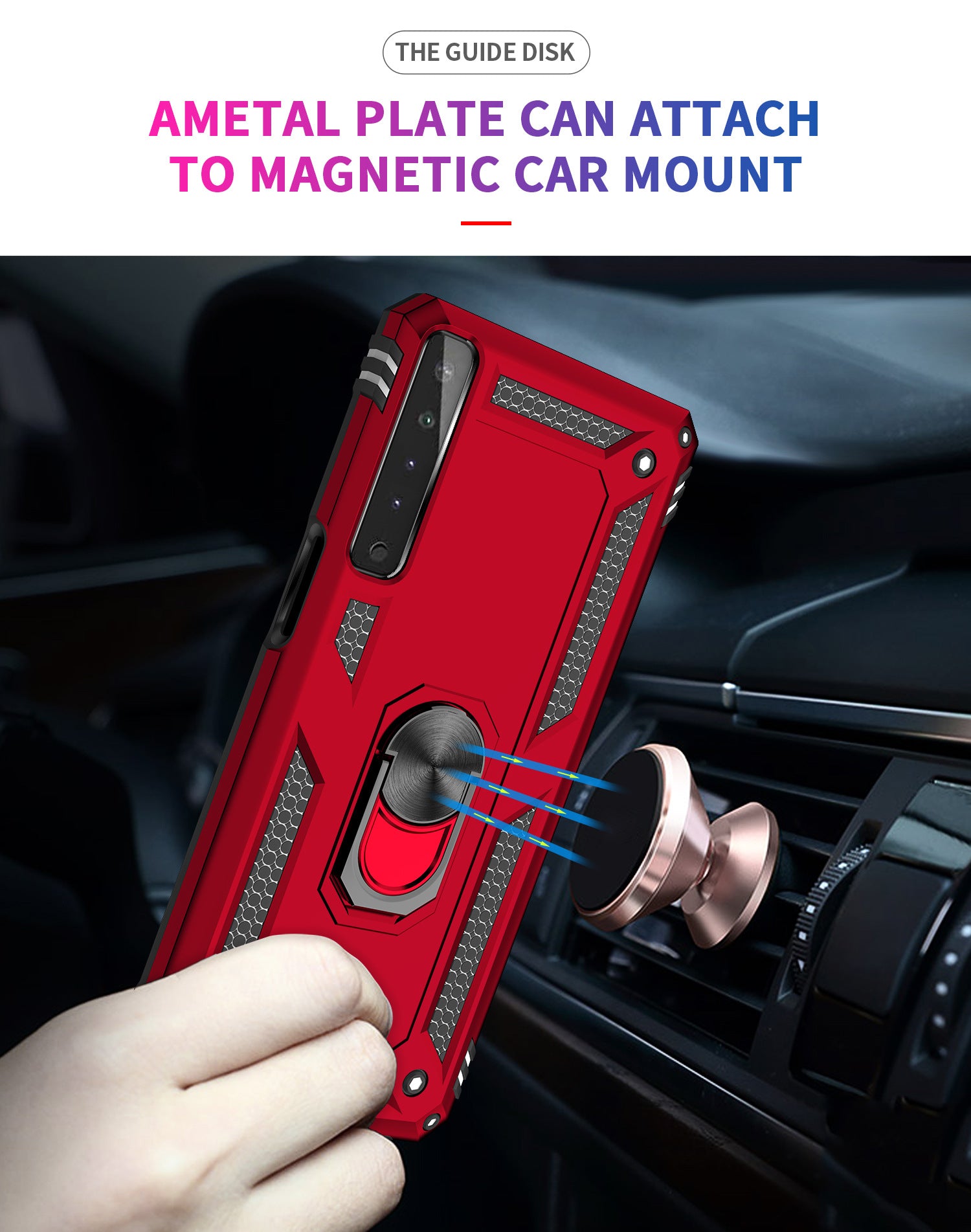 LG Stylo 7(5G) Dual Colors Ring Magnetic GPS car mount Phone Holder case