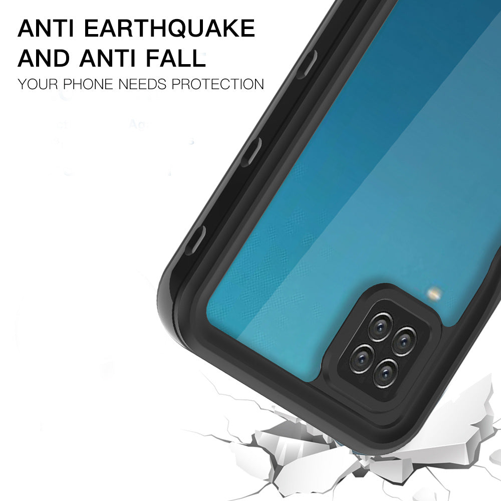 Samsung Galaxy A12 360 Full Protective Waterproof Case with Built-in Screen Fingerprint Protector (Teal)