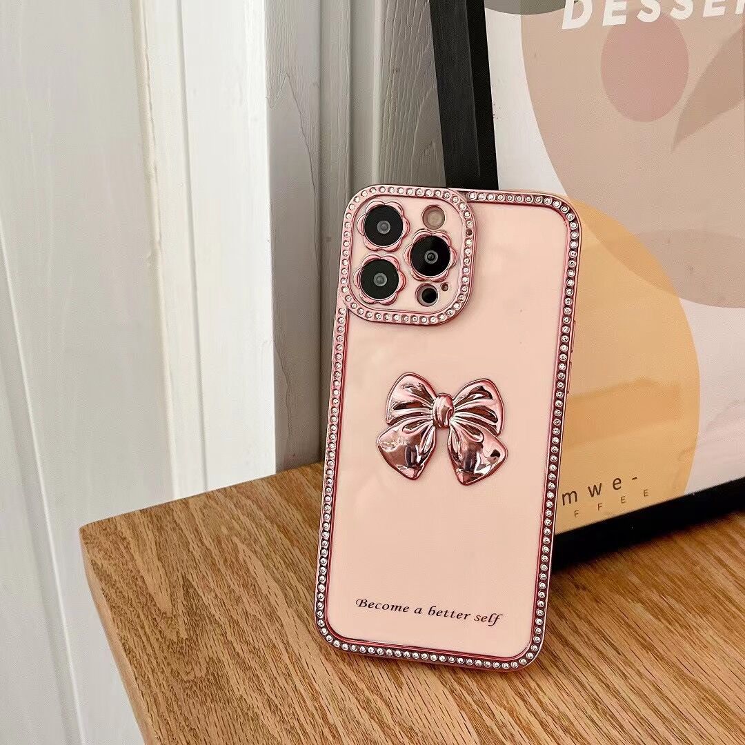 iPhone 13 Pro Diamond frame color electroplating bow case