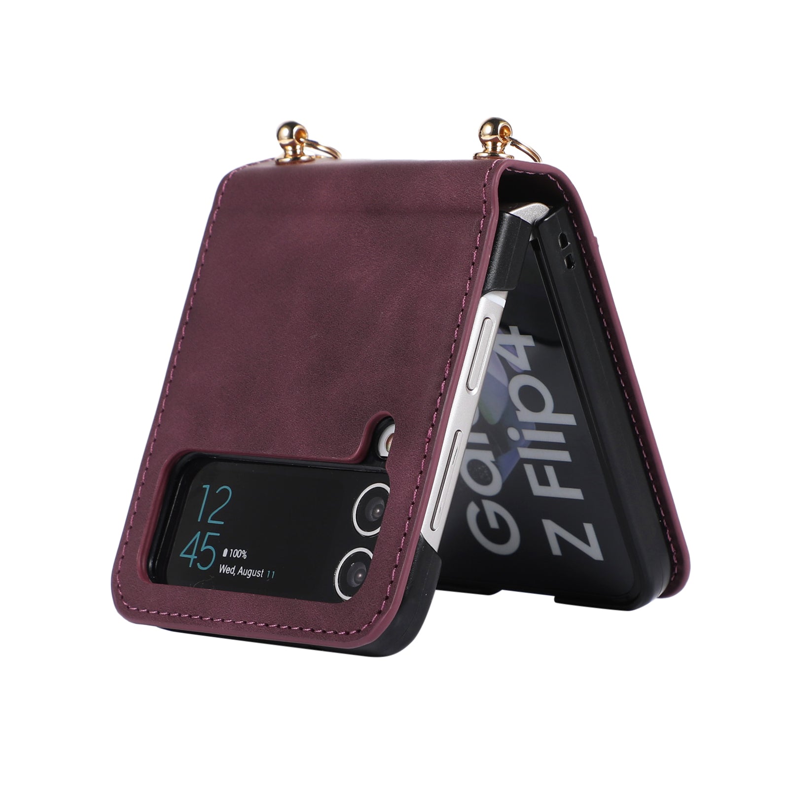 Samsung Galaxy Z Flip 4 Flash powder Insert card Leather case