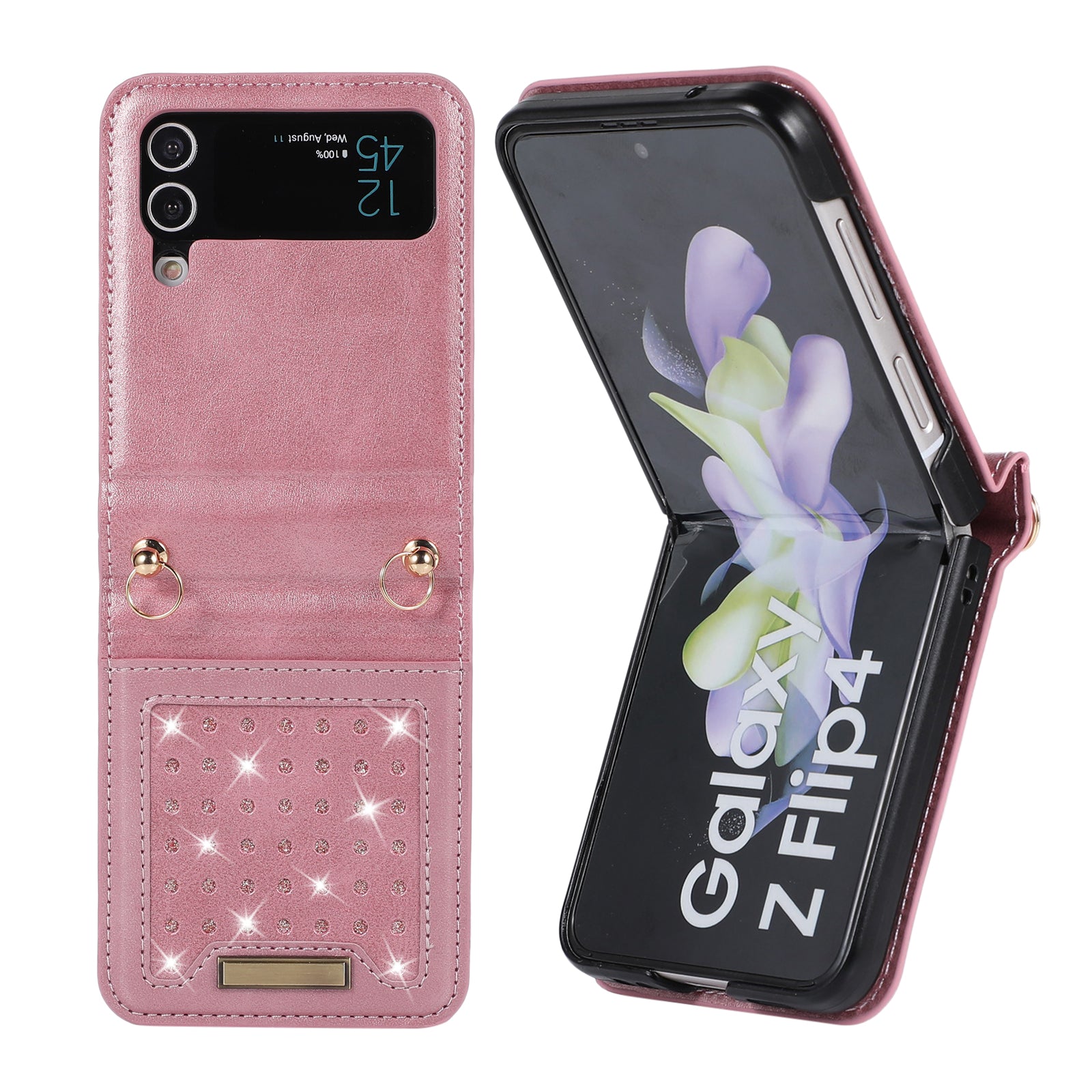 Samsung Galaxy Z Flip 4 Flash powder Insert card Leather case