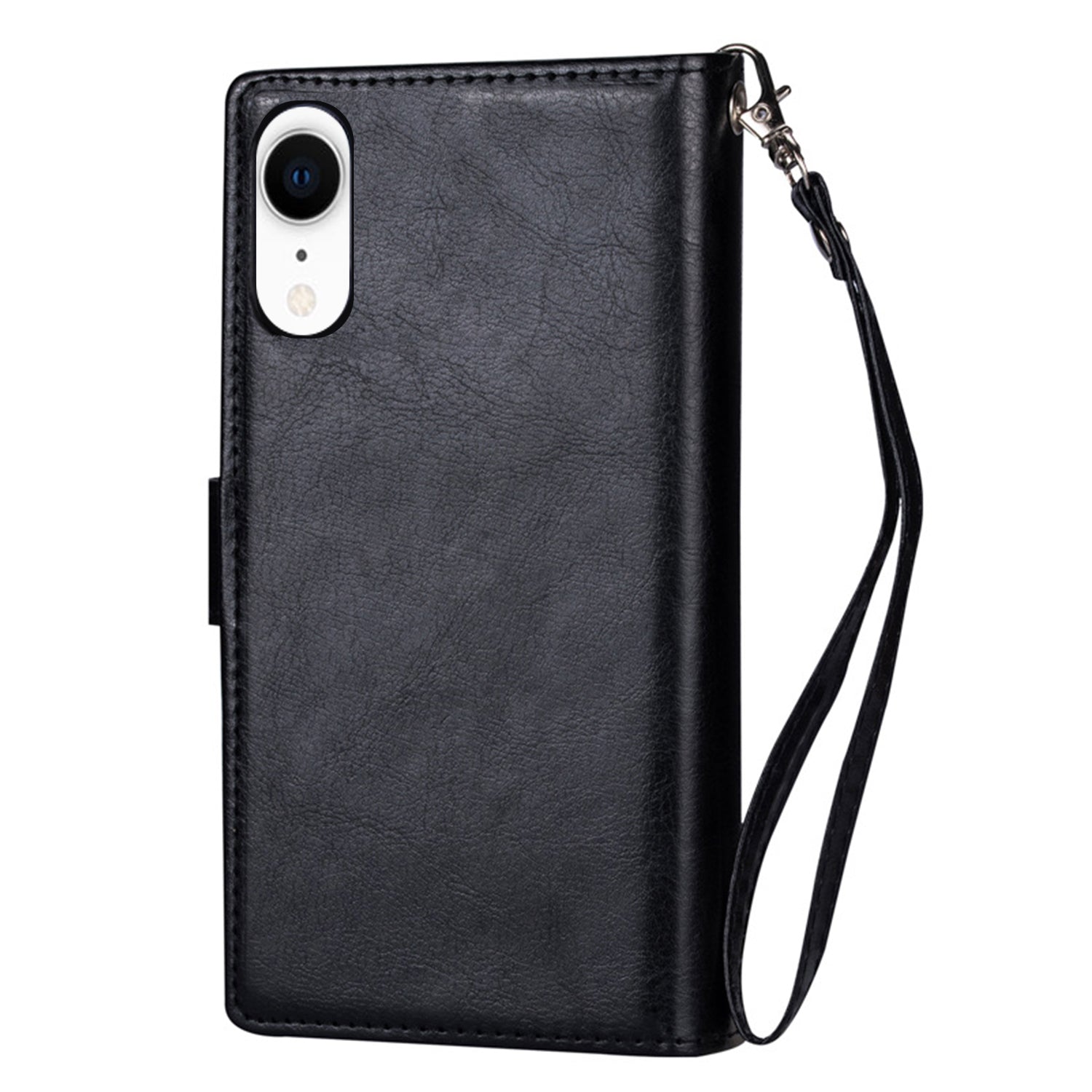 iPhone XR 2 in 1 Leather Wallet Case With 9 Credit Card Slots and Removable Back Cover 