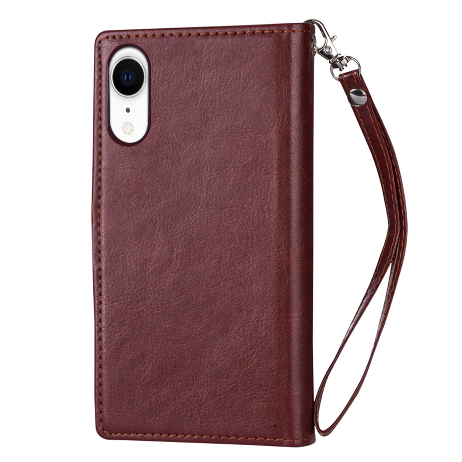 iPhone XR 2 in 1 Leather Wallet Case With 9 Credit Card Slots and Removable Back Cover 