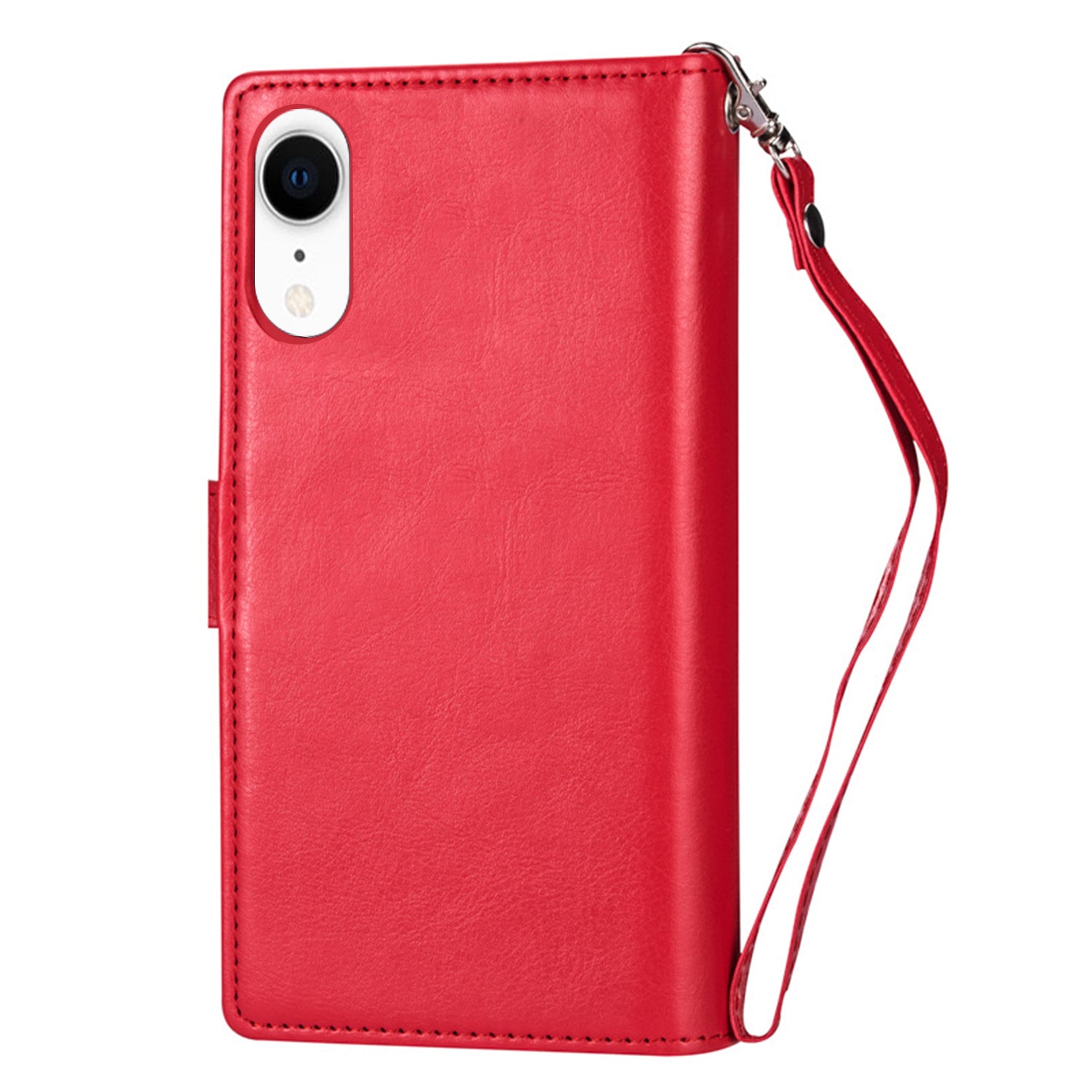 iPhone XR 2 in 1 Leather Wallet Case With 9 Credit Card Slots and Removable Back Cover 