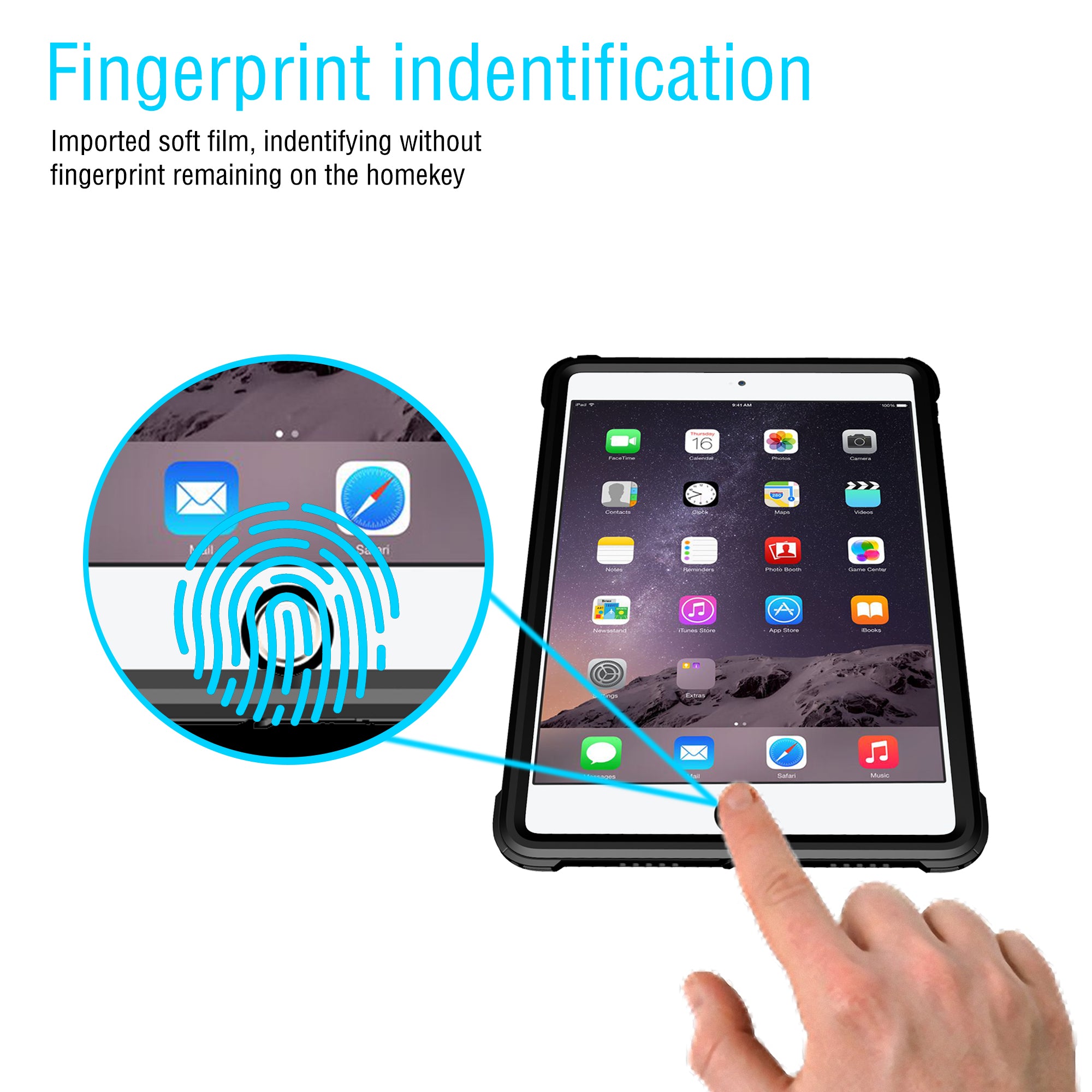 Apple iPad Pro (10.5'') 360 Full Protective Waterproof Case with Built-in Screen Fingerprint Protector