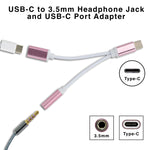 Type-C  to 3.5mm Headphone Jack and Type-C  Port Adapter