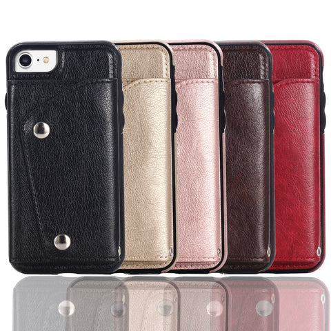 Kickstand Wallet Case with Credit Card Pockets for iPhone 8&7