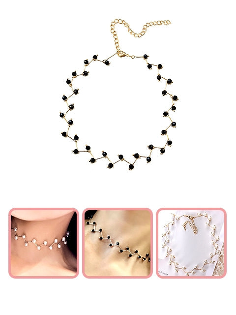 A Dozen of Delicate Pearls Choker Necklaces  (AN010)