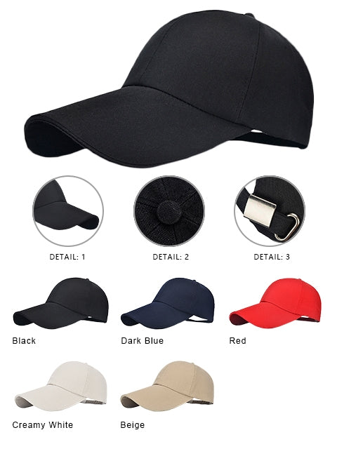 Baseball Cap Classic Adjustable Plain Hat Men Women Unisex- Black