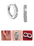 Stainless Steel Hoop Earrings Round Cubic Zirconia Stud Earrings  (B152)