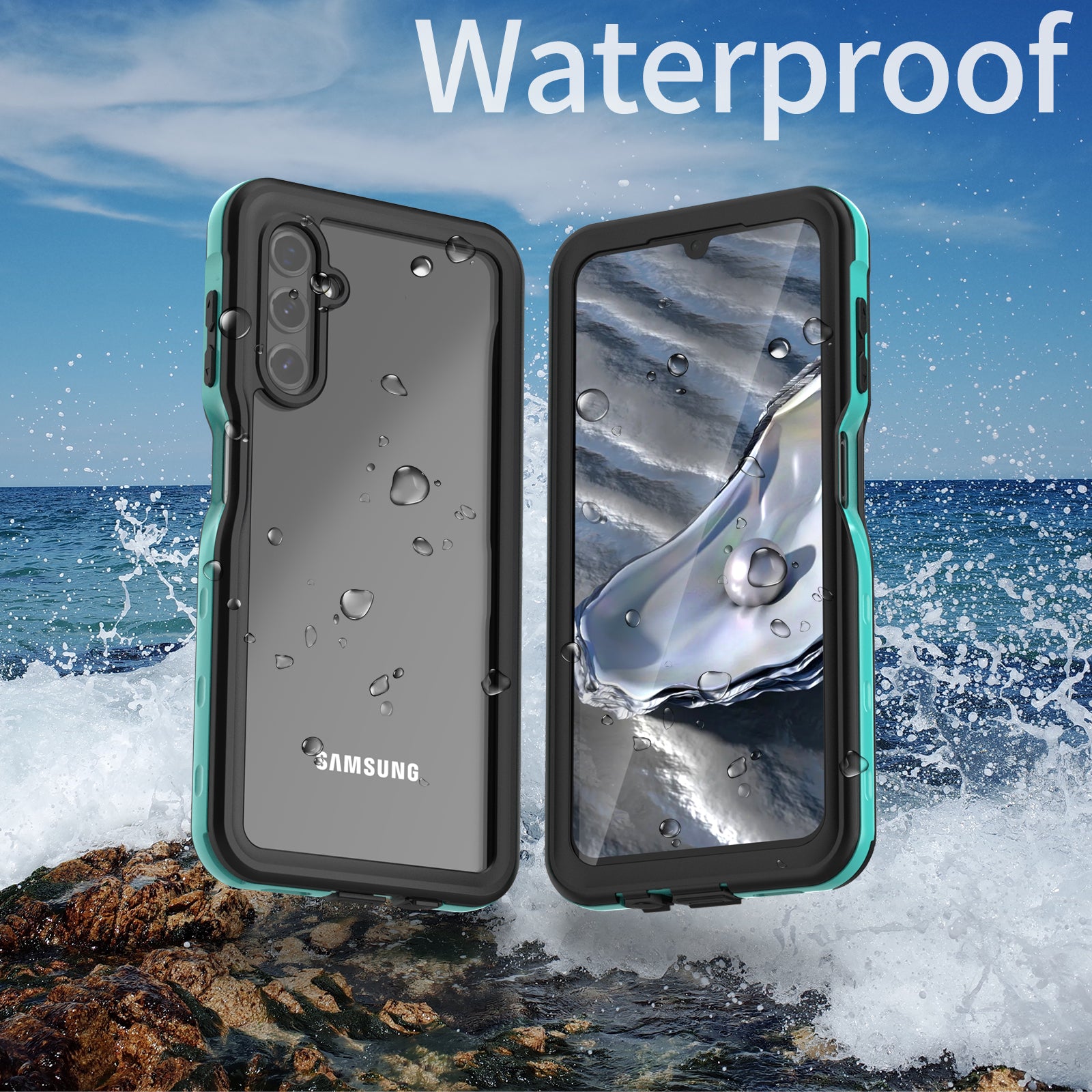 Samsung Galaxy A14 360 Full Protective Waterproof Case with Built-in Screen Fingerprint Protector