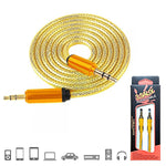 Fishnet Design Stereo AUX Audio Cable Male to Male Stereo Audio Cable (3FT)
