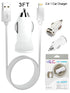 2 in 1 Car Charger for iPhone XM/XR/X/8/7/6/5-White