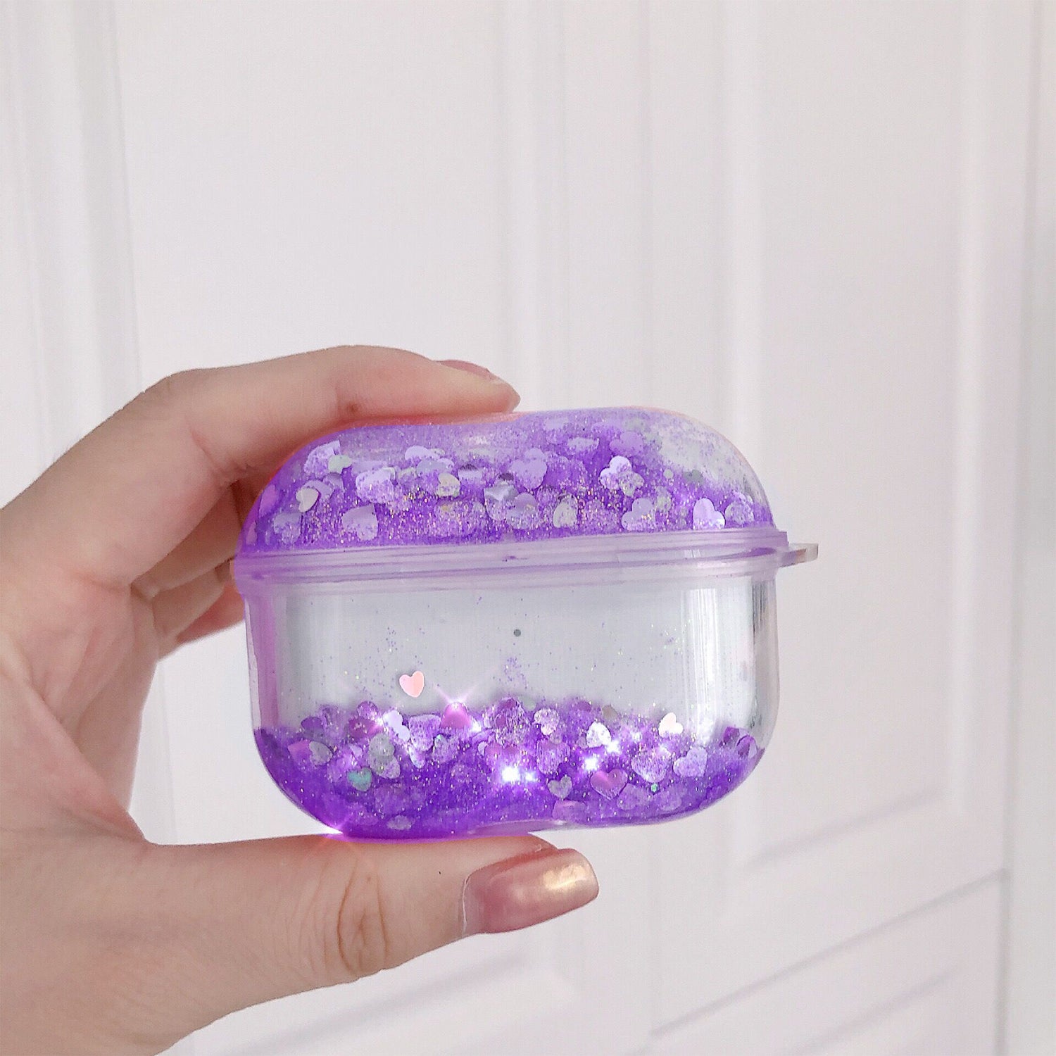 Transparent Floating Glitter Protective Case with Keychain for Airpods Pro