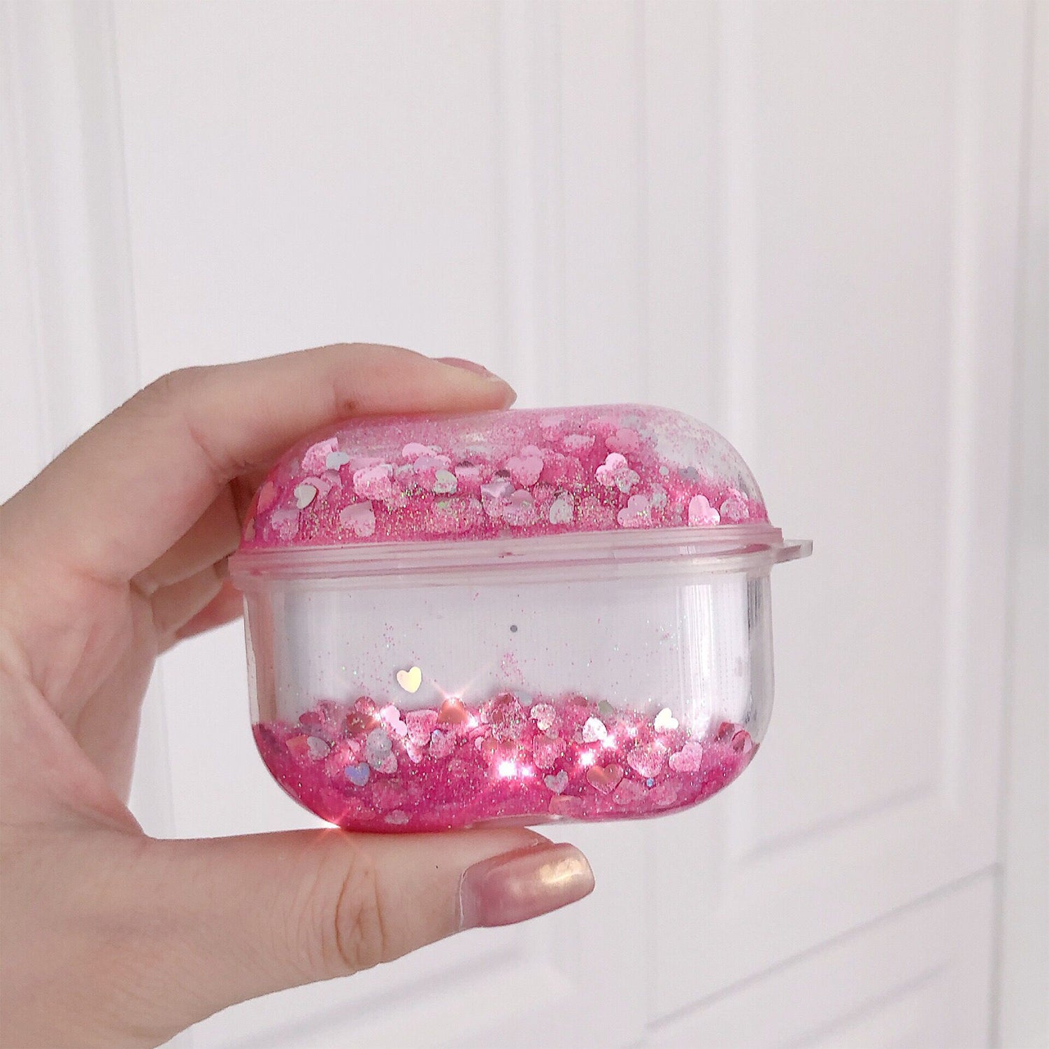 Transparent Floating Glitter Protective Case with Keychain for Airpods Pro