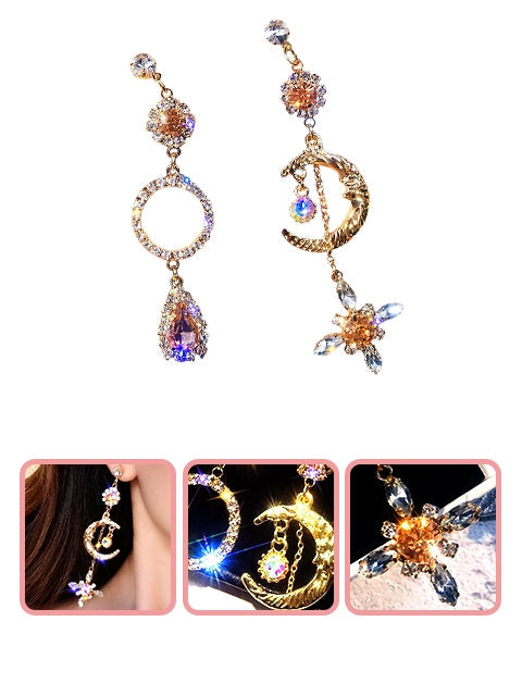 A Dozen of Tassel Long Drop Rhinestone Dangle Earrings (E1094)